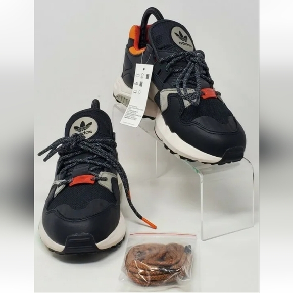 Adidas ZX Torison Men's Size 5 EE5553 Core Black Orange Bold Green Sneakers New - Picture 3 of 12